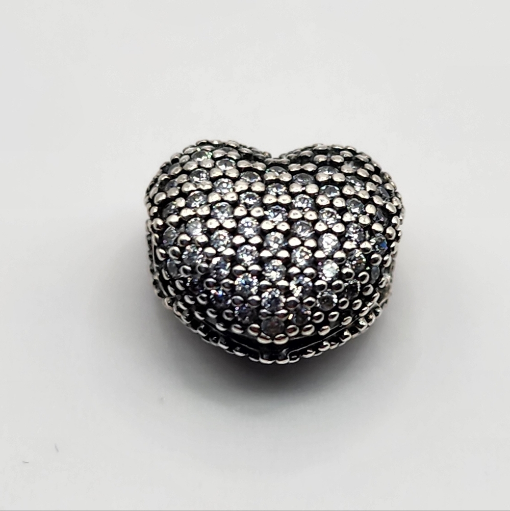 Pandora Silver Heart Clip Charm